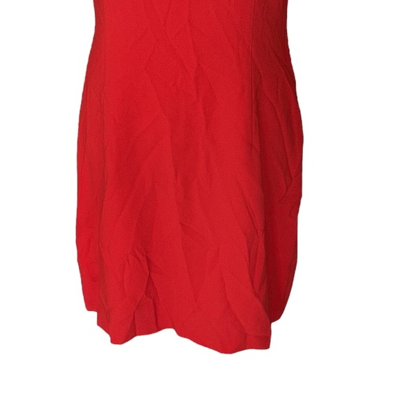 NWT Zara Red Crepe Puff Pleated Sleeve Sheath Mini Dress - L - Picture 6 of 14